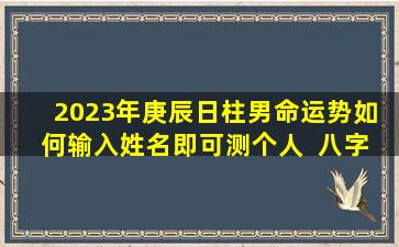 2023年庚辰日柱男命运势如  何输入姓名即可测个人  八字！